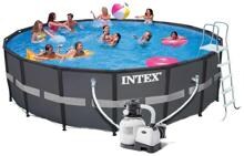 Intex Ultra XTR Frame Pool Komplett-Set, rund, inkl. Sandfilterpumpe, grau