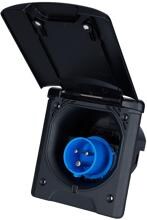 CEE-Einspeisesteckdose mit Magnetverschluss, schwarz, 120x135mm