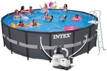 Intex Ultra XTR Frame Pool (26330GN), 549x132cm, inkl. RCD Sandfilterpumpe, grau