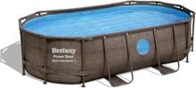 Bestway Power Steel Swim Vista Pool, Komplett-Set, oval, 427x250x100cm, inkl. Filterpumpe 2006 l/h
