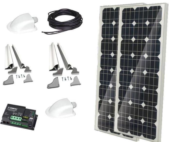 carbest Solarsystem CB-200 Set Leistungsstark für jedes Fahrzeug 2x100 Watt 