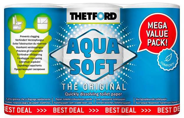 10 x Thetford Aqua Soft Toilettenpapier WC Papier Campingtoilette 4 Rollen 